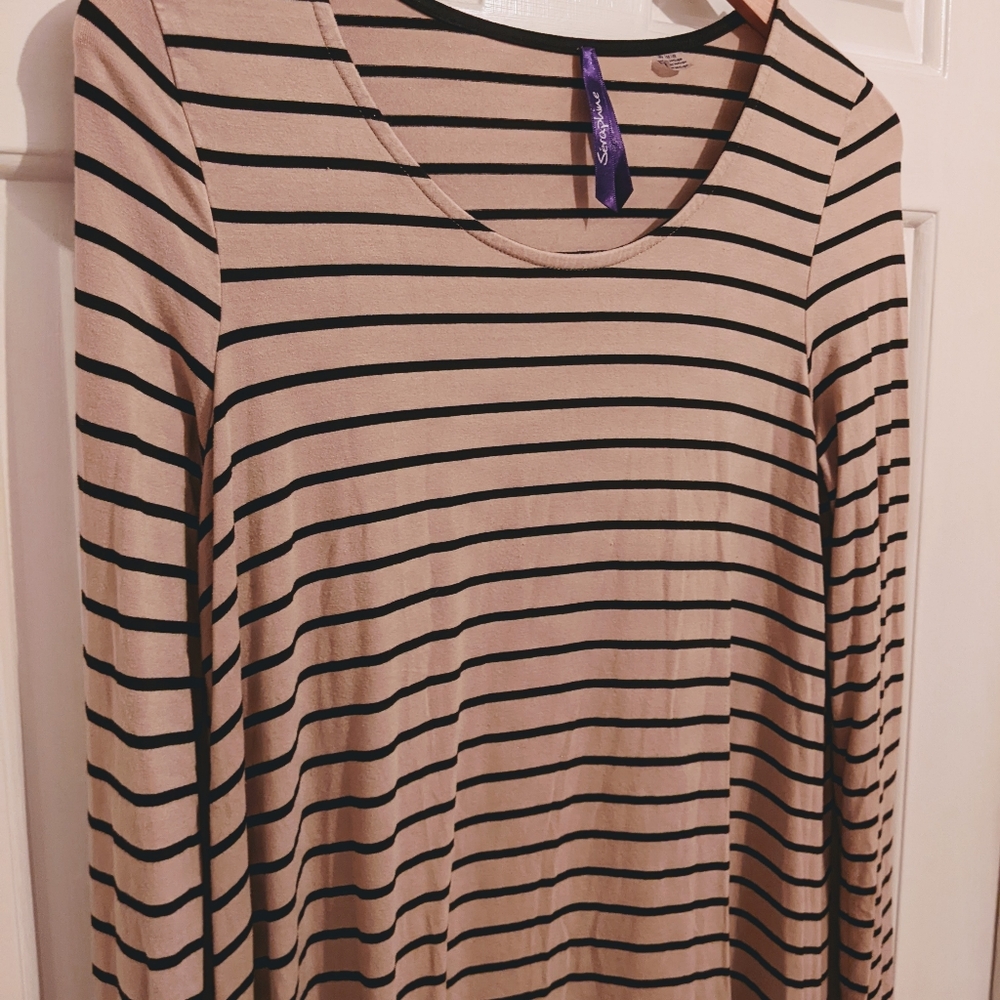 Seraphine long sleeve striped maternity dress